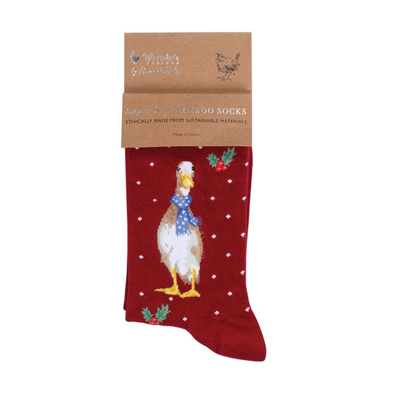 Wrendale Christmas Scarves Duck Socks