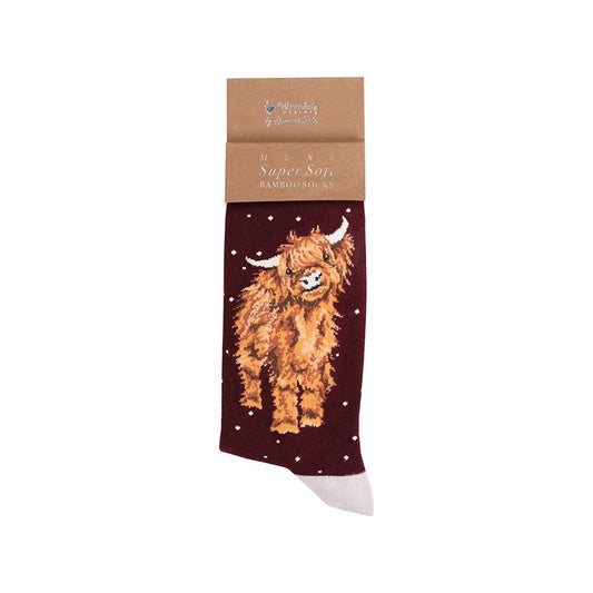 Wrendale A Highland Christmas Highland Cow Mens Socks