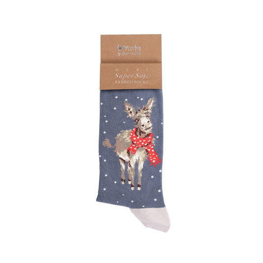 Wrendale All Wrapped Up Donkey Men's Socks Christmas
