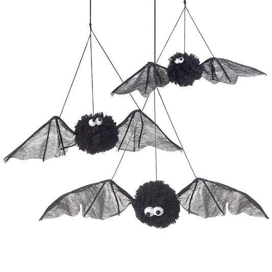 Heaven Sends - Hanging Black Bat Decoration Set Of 3