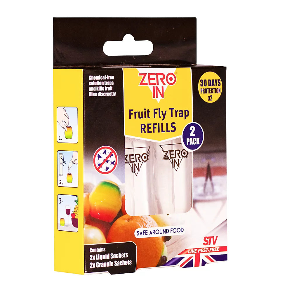 Zero-In Fruit Fly Trap Refill Sachets 2-Pack
