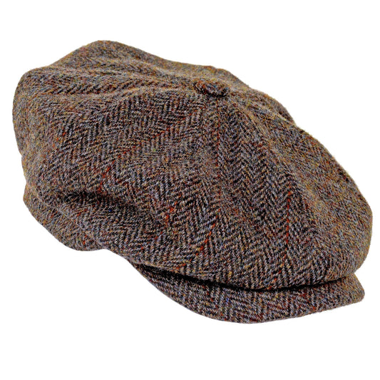 Heather Scott Newsboy Harris Tweed 8 Piece Cap