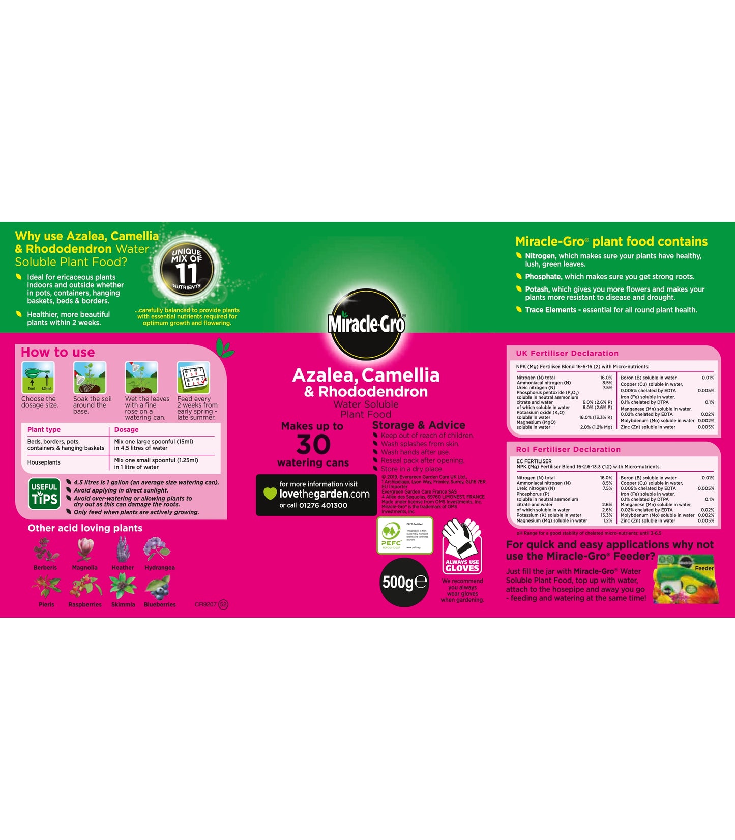 Miracle-Gro Azalea, Camellia & Rhododendron Soluble Plant Food