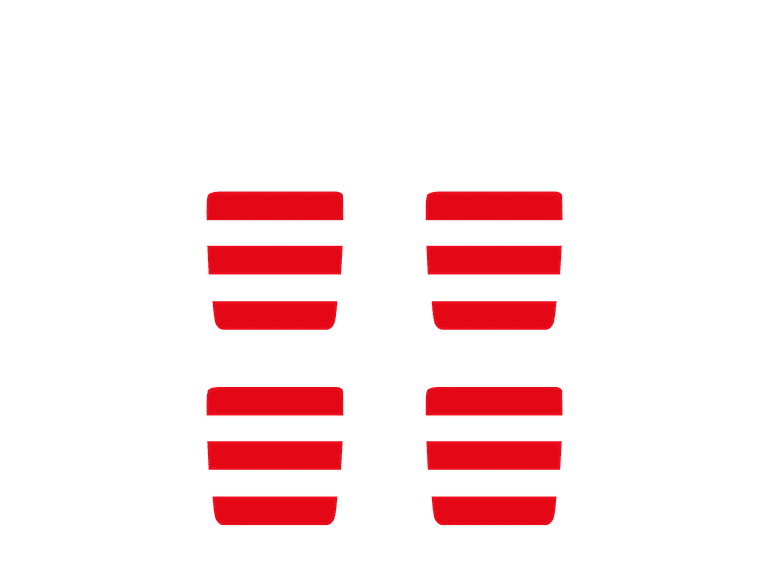 Cornishware Cornish Red Straight Sided Egg Cups Set of 4