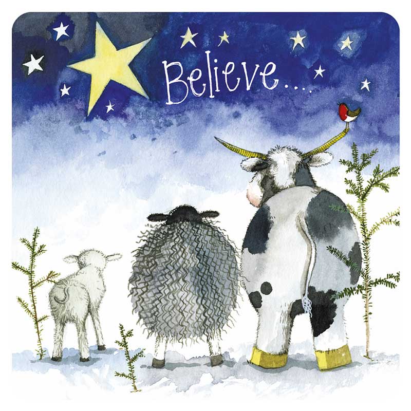 Alex Clark Christmas Believe Coaster