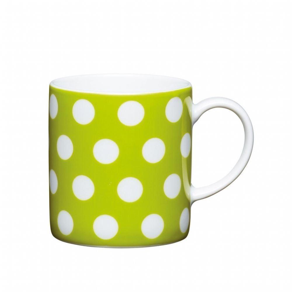 KitchenCraft Espresso Mug Green Polka 80ml