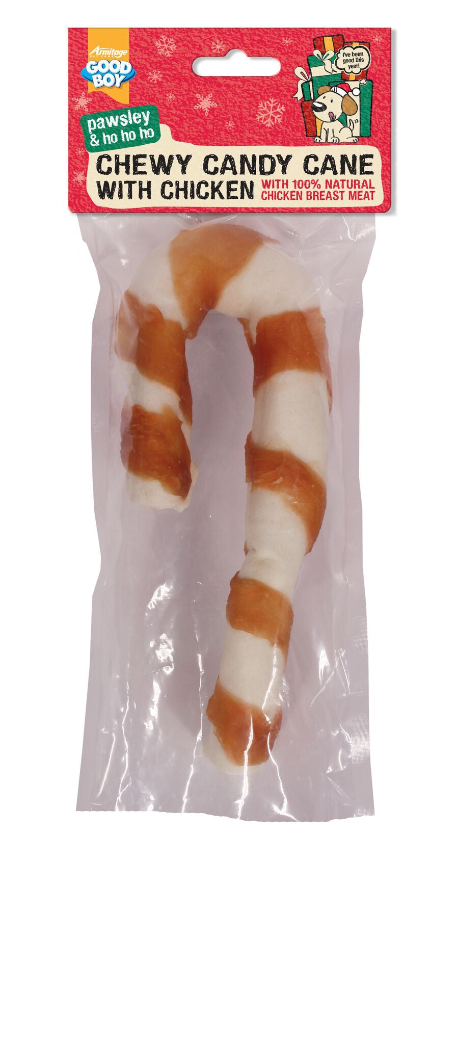 Good Boy Dog Chewy Candy Cane with Chicken Large