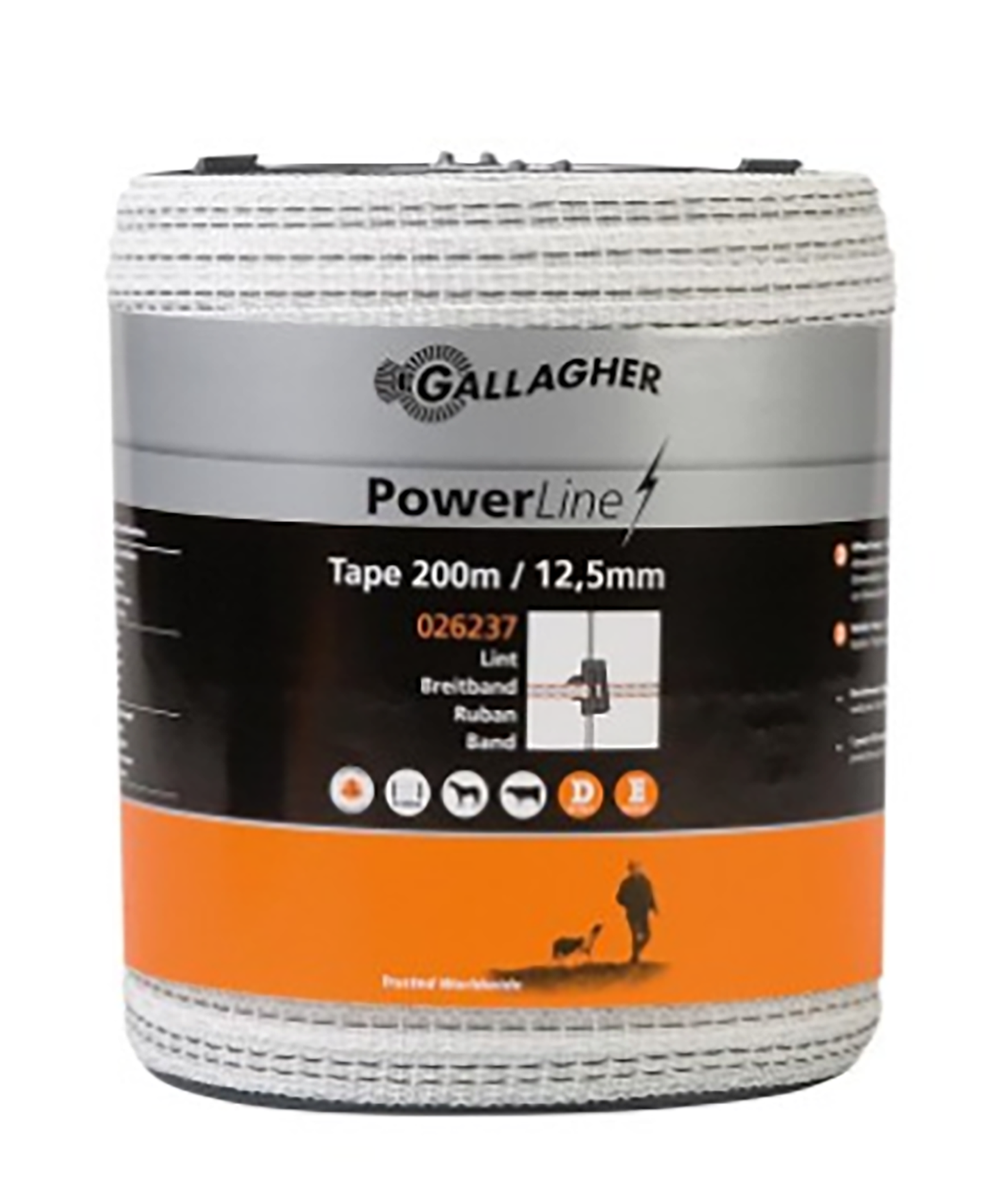 Gallagher 12.5mm White Tape 200m