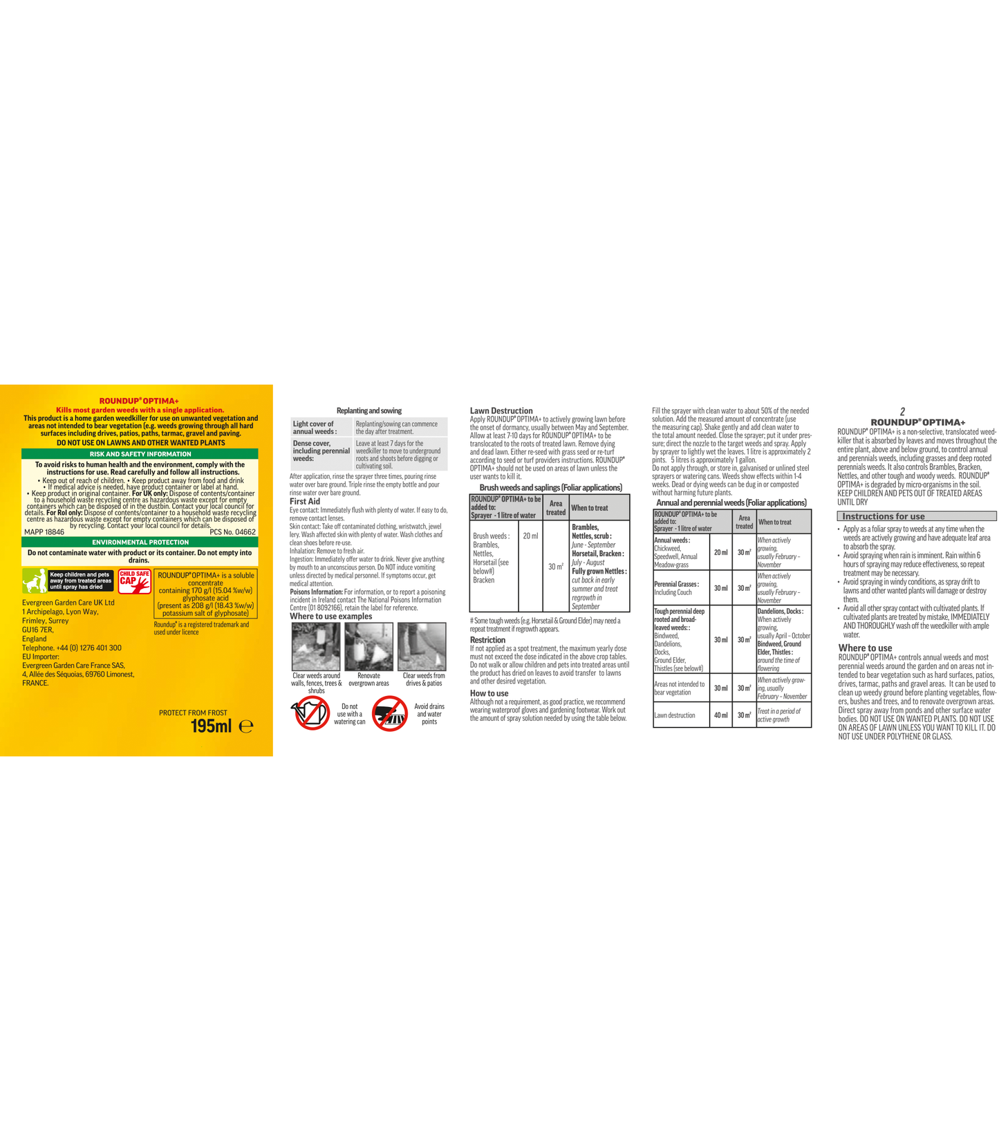 Roundup Optima+ Weedkiller Concentrate 140ml + 40% Free
