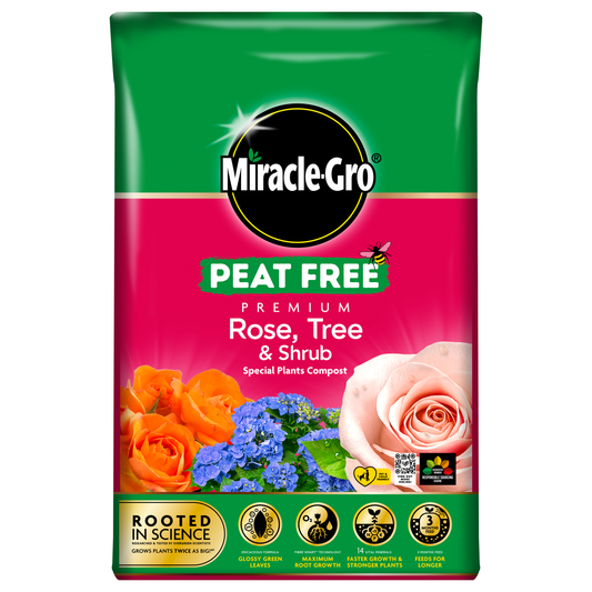 Miracle-Gro Peat Free Premium Rose, Tree & Shrub Compost 40L