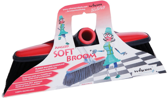 Wham Klean Soft Inclined Broom Head & Extending Handle Red/Grey