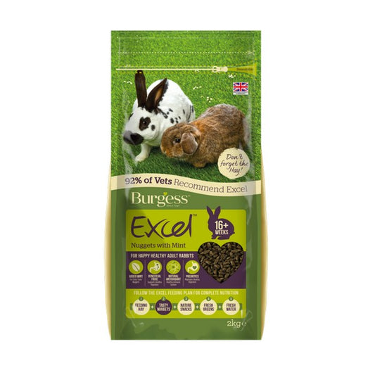 Burgess Excel Adult Rabbit Nuggets w/ Mint 2kg