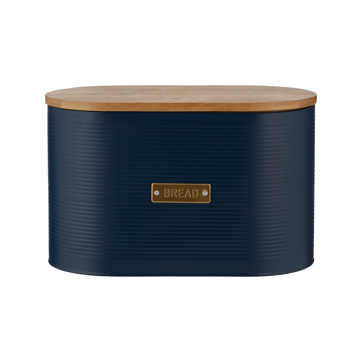 Typhoon Otto Navy Bread Bin with Bamboo Lid