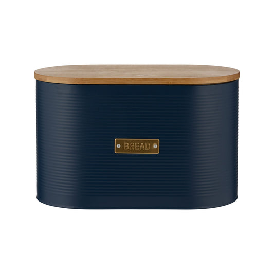 Typhoon Otto Navy Bread Bin with Bamboo Lid