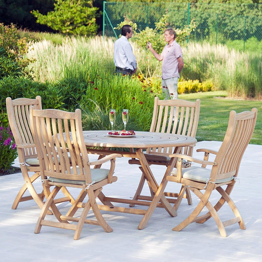 Alexander Rose Roble Bengal Folding Table & Carver Chair Set