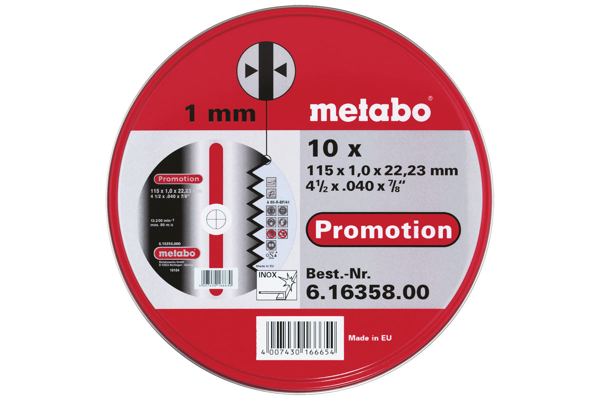 Metabo 115 x 1 x 22.23mm INOX TF 41 Cutting Disc