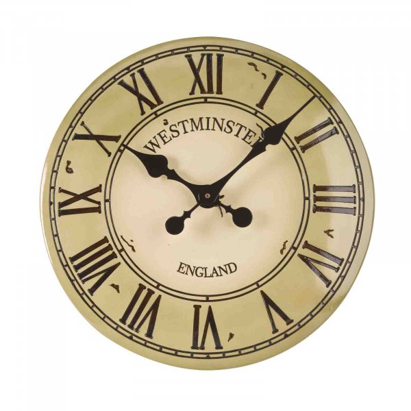 Outside In Designs Westminster Tower Wall Clock Cream 12in