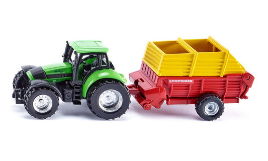 Siku Deutz Tractor with Pöttinger Loader Wagon 1676