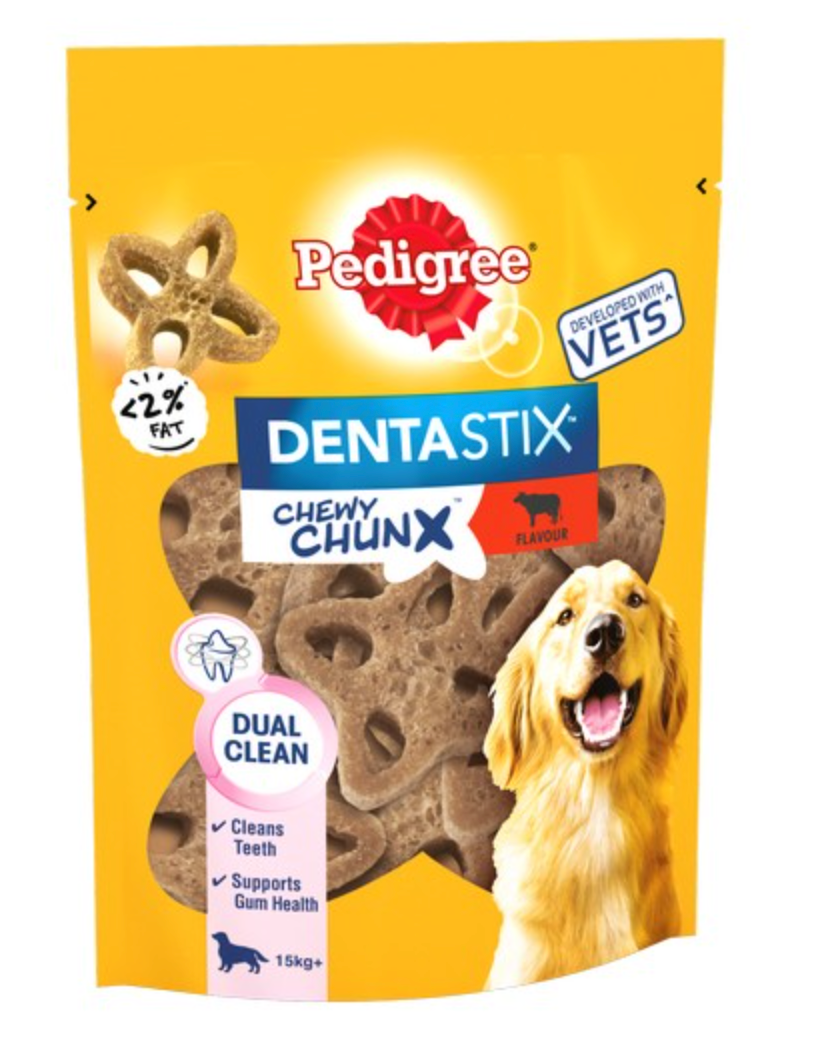 Pedigree Dentastix Chewy Chunx Maxi Dog Treat Beef Flavour 68g 