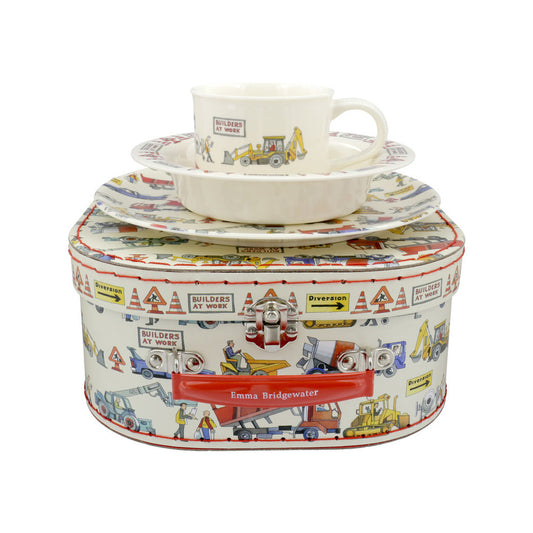 Emma Bridgewater Builders At Work 3 Piece Melamine Set Suitcase