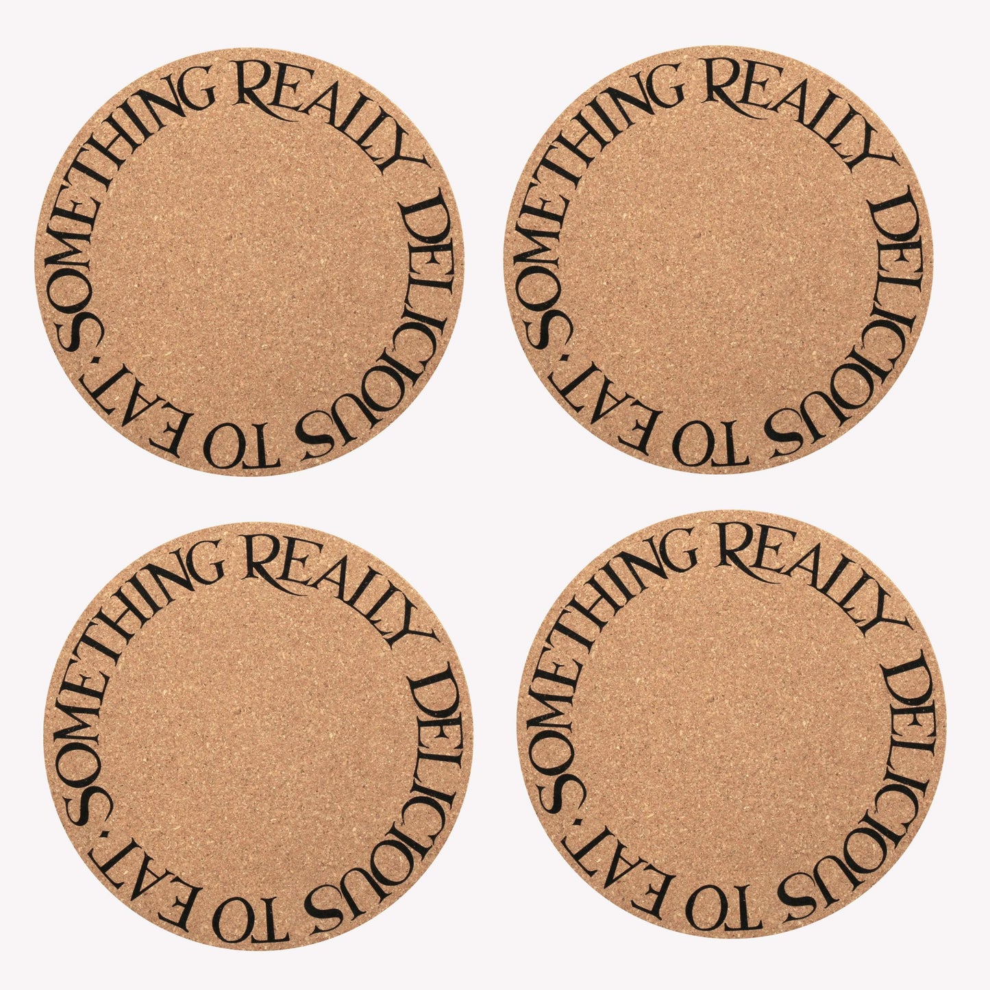 Emma Bridgewater Black Toast Round Cork Placemats x4