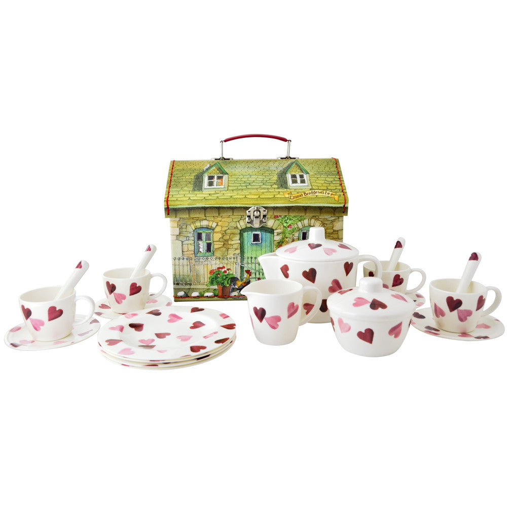 Emma Bridgewater Pink Hearts Dollies Tea Set House Carry Case