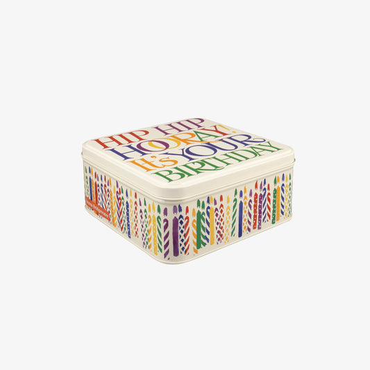Emma Bridgewater Rainbow Toast Medium Square Birthday Tin