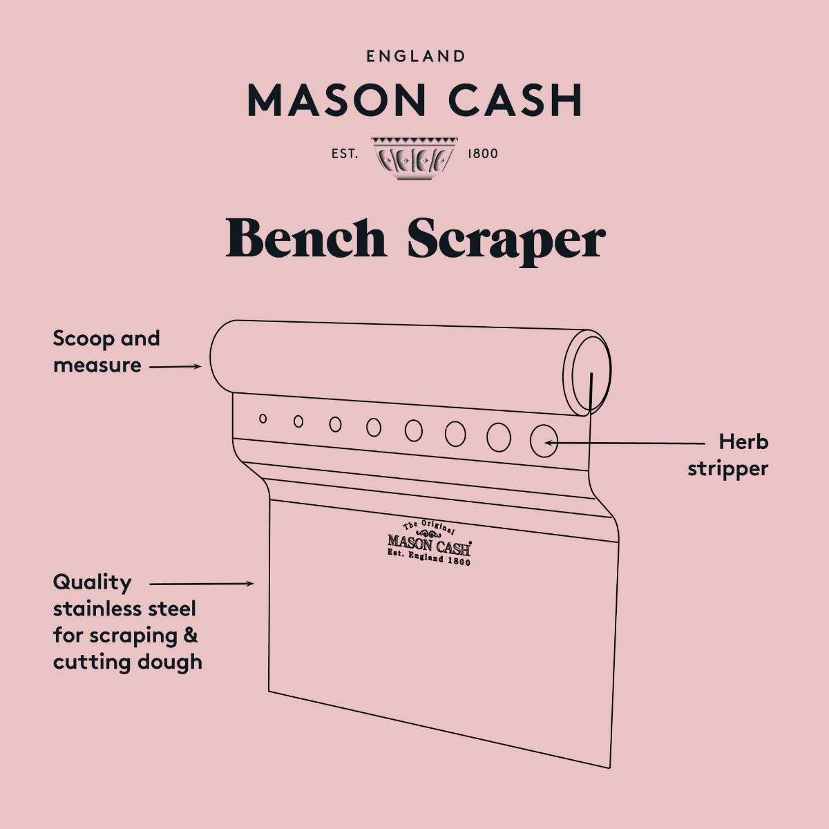 Mason Cash Innovative Kitchen 4-In-1 Bench Scraper
