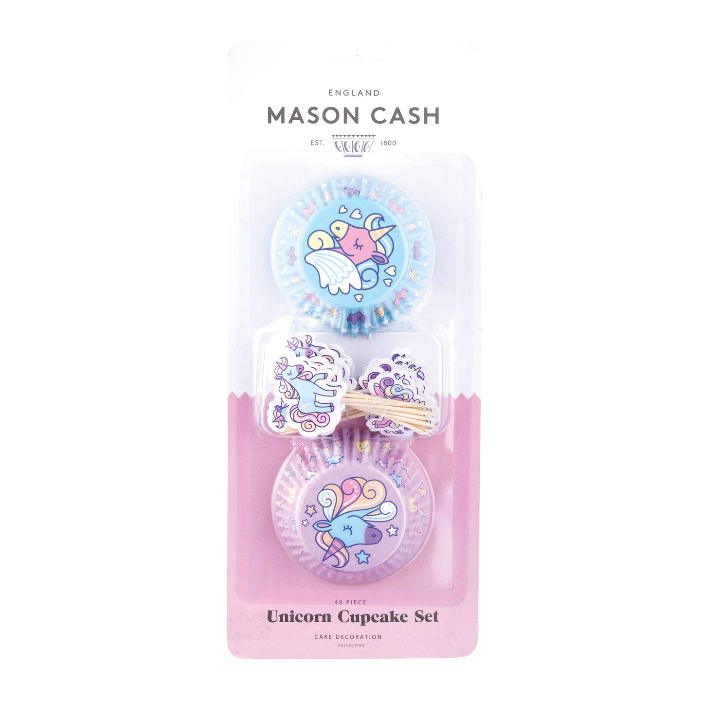 Mason Cash Unicorn Set of 48 Cupcake Cases and Toppers