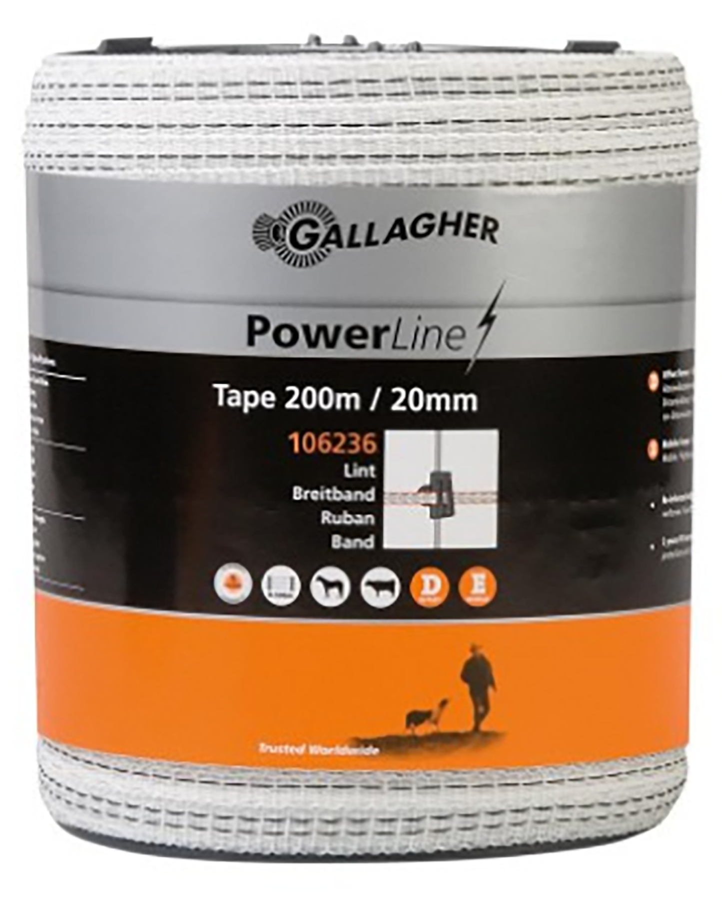 Gallagher 20mm White Tape 200m