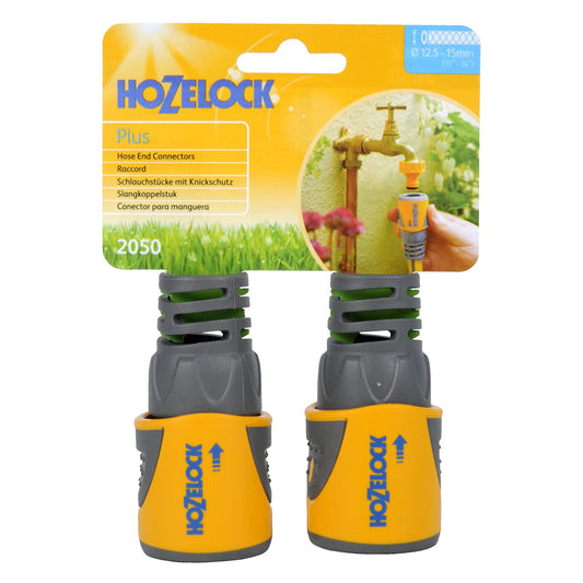 Hozelock Hose End Connector PLUS 12.5mm & 15mm 2 Pack