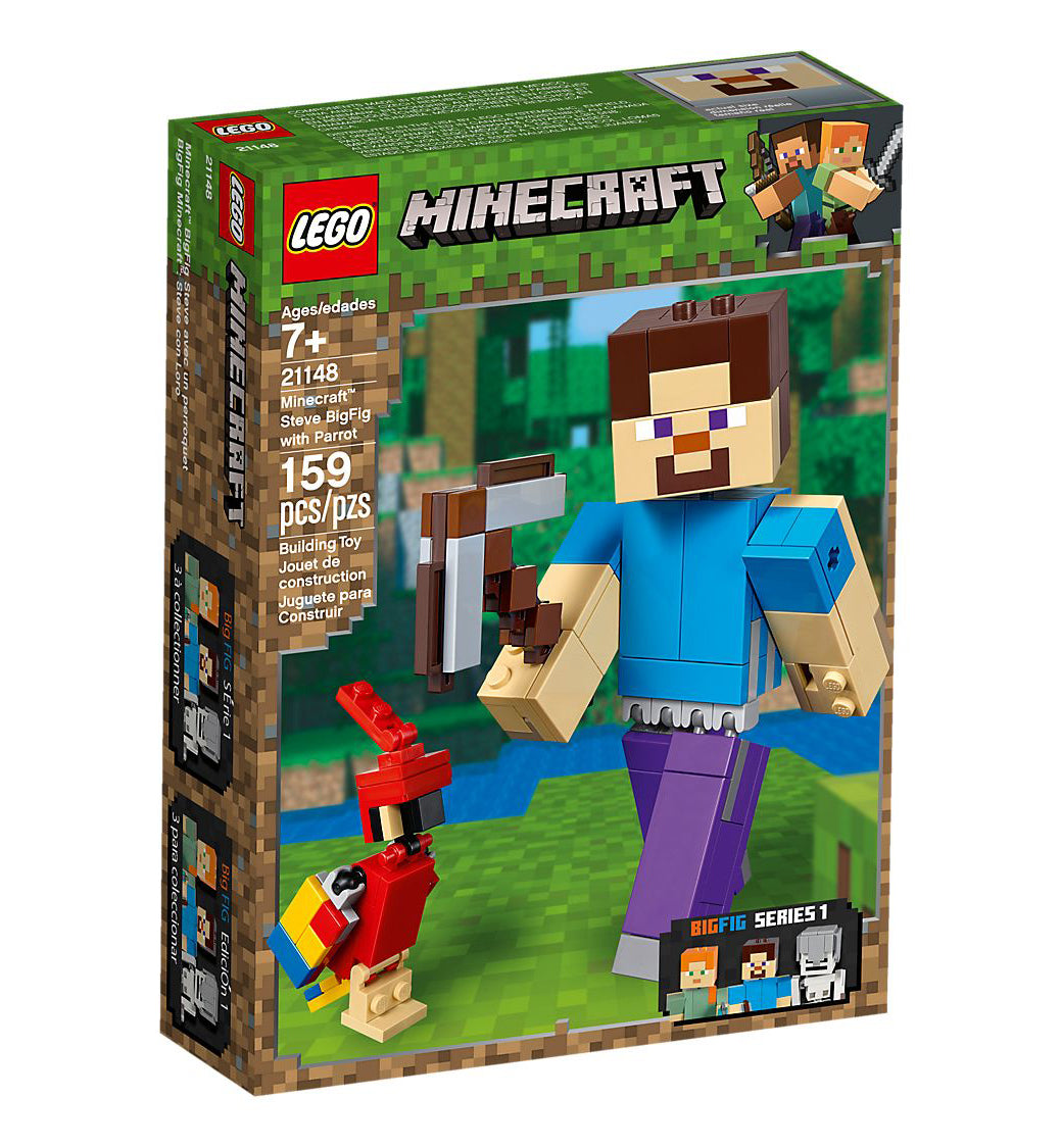 Lego Minecraft Steve BigFig with Parrot 21148