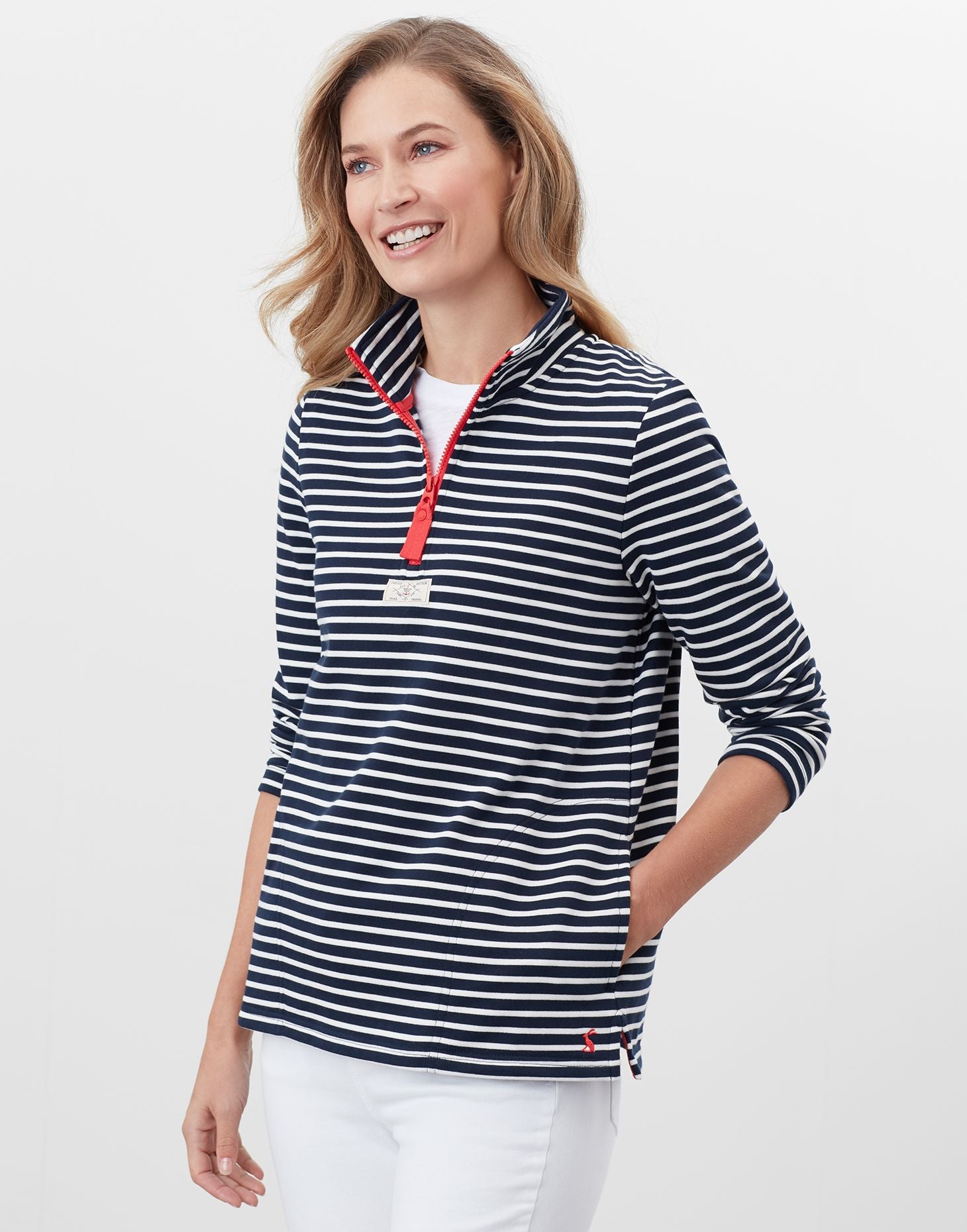 Joules Pip Half Zip Sweatshirt NAVCRMSTRP
