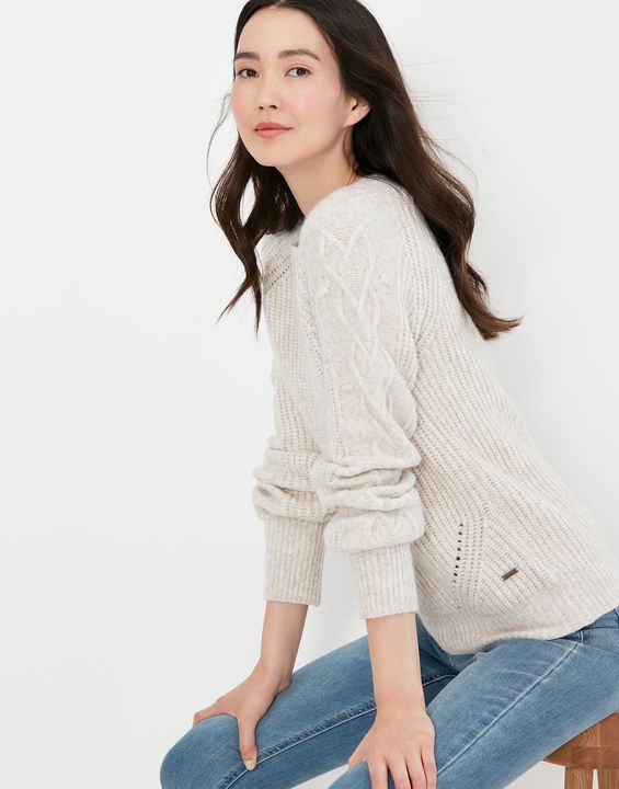 Joules Loretta Heart Cable Knit Jumper