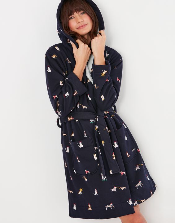 Joules Idlewhile Printed Jersey Dressing Gown