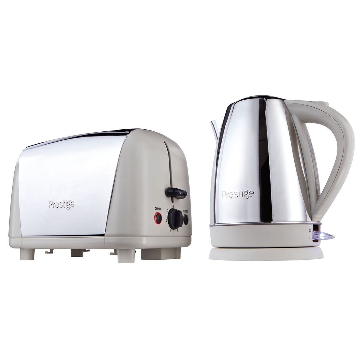 Prestige Breakfast Kettle & Toaster Set Stainless Steel & Almond