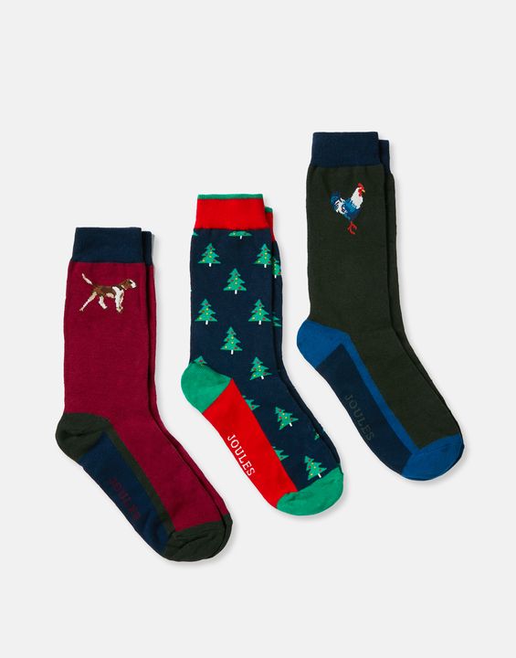 Joules Men's Cracker Socks Festive 3 Pack