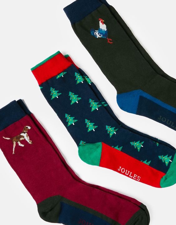 Joules Men's Cracker Socks Festive 3 Pack