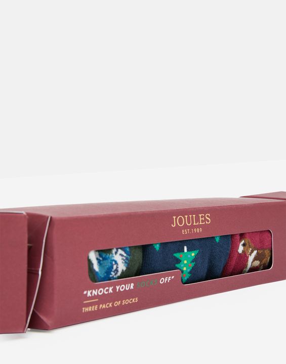 Joules Men's Cracker Socks Festive 3 Pack
