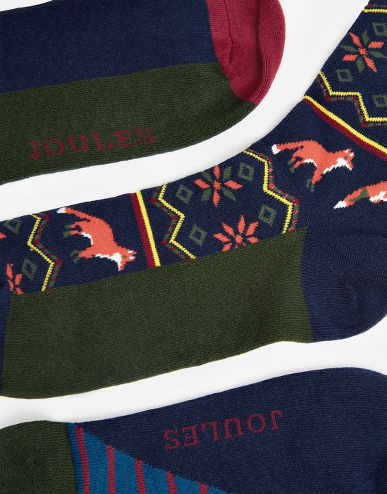 Joules Men's Cracker Socks Festive 3 Pack