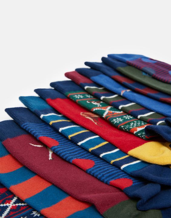 Joules Men's 12 Days Of Christmas 12 Pack Sock Gift Set