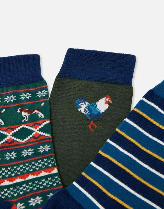 Joules Men's 12 Days Of Christmas 12 Pack Sock Gift Set