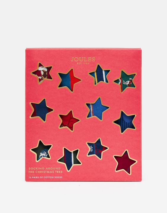 Joules Men's 12 Days Of Christmas 12 Pack Sock Gift Set