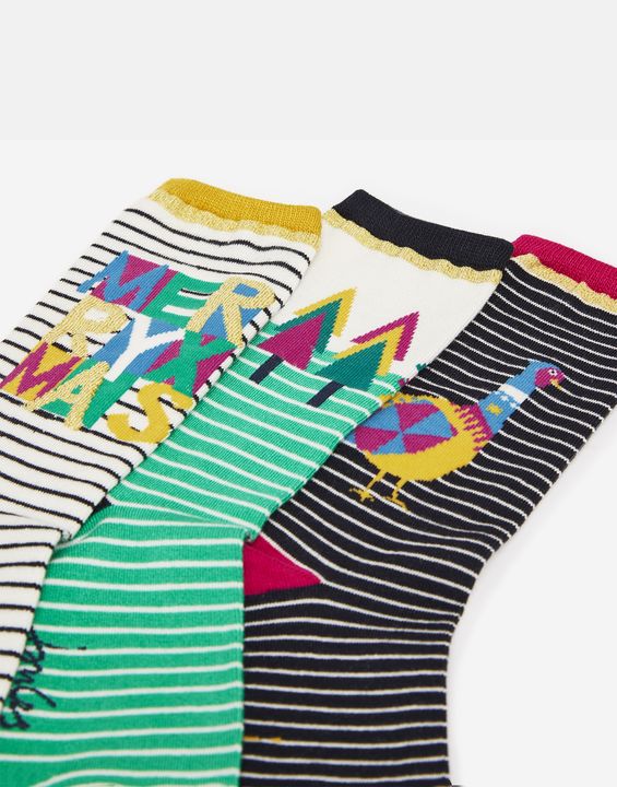 Joules Xmas 3 Pack Socks