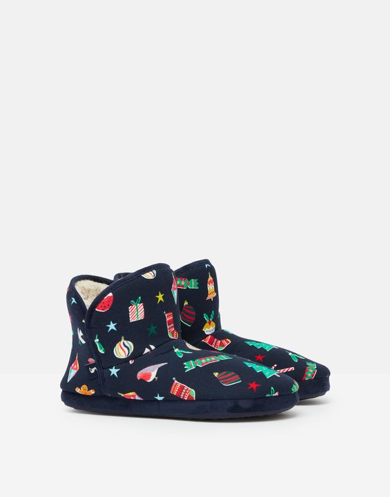 Joules Cabin Navy Bauble Slippers