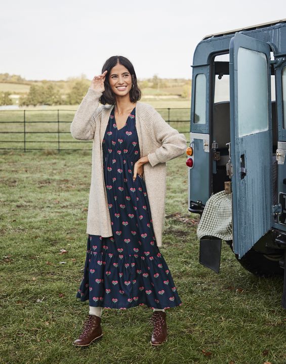 Joules Sienna V Neck Tiered Dress