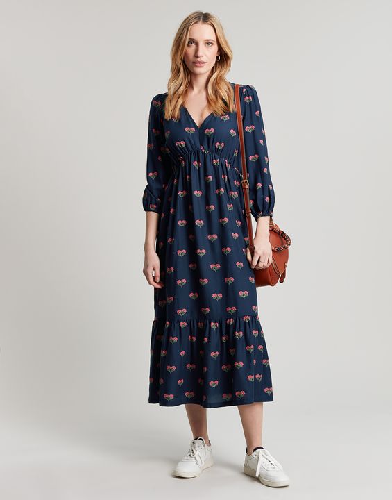Joules Sienna V Neck Tiered Dress