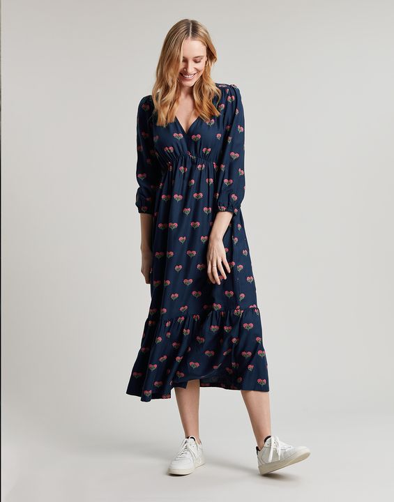 Joules Sienna V Neck Tiered Dress