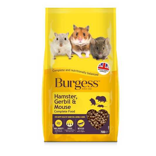 Burgess Hamster Gerbil & Mouse 750g