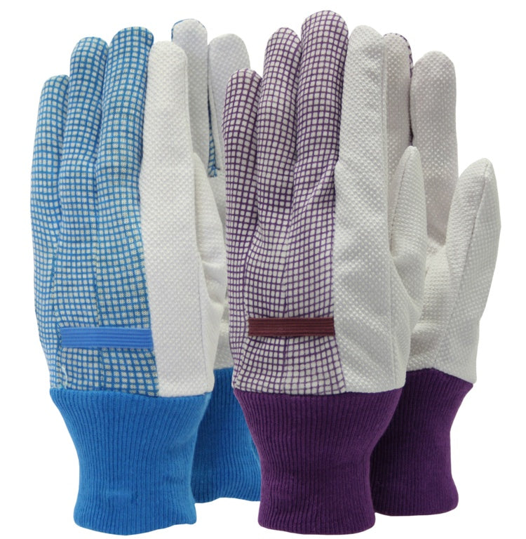 Town & Country Cotton Grip Gingham Gardening Gloves